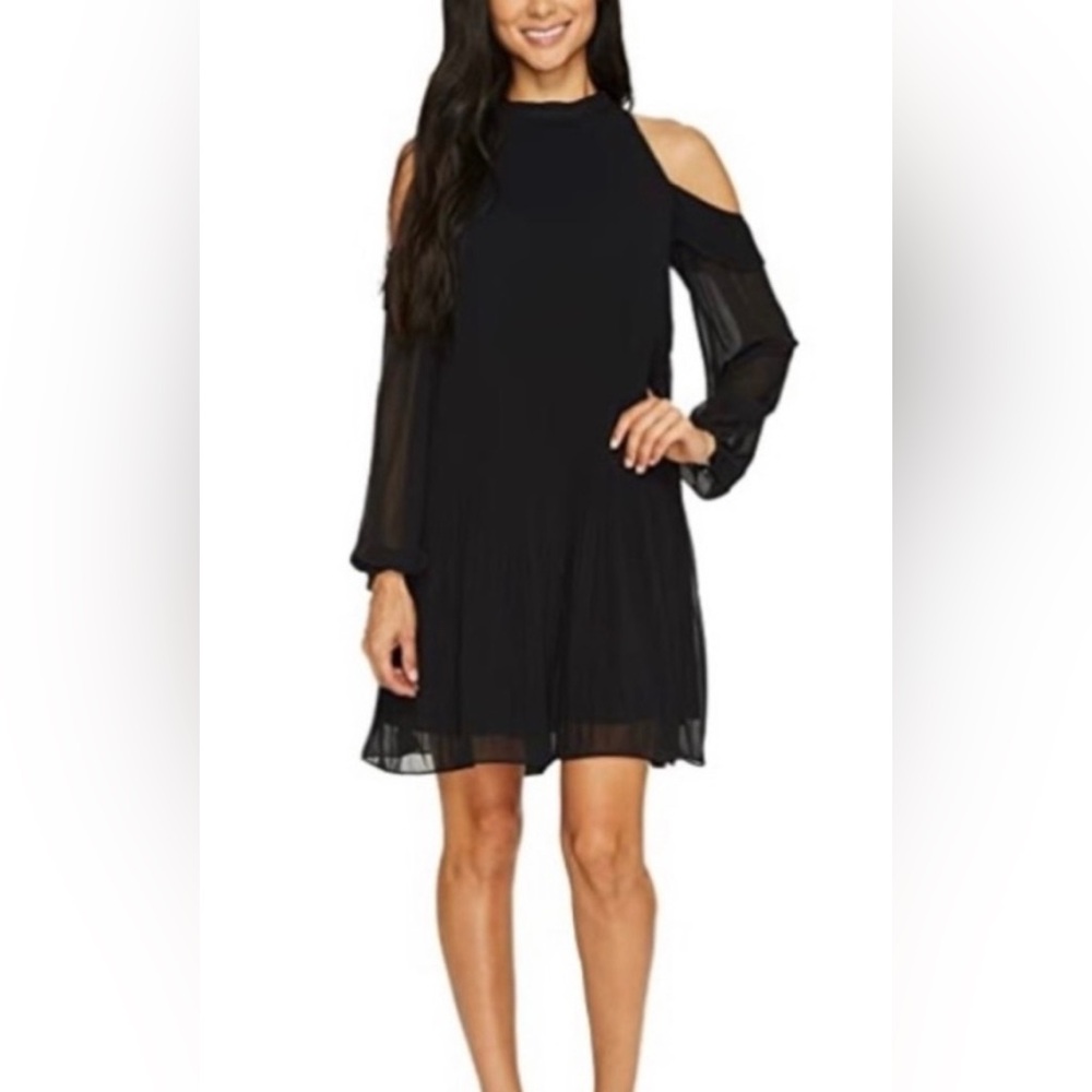 CeCe Elegant Black Cold Shoulder Dress